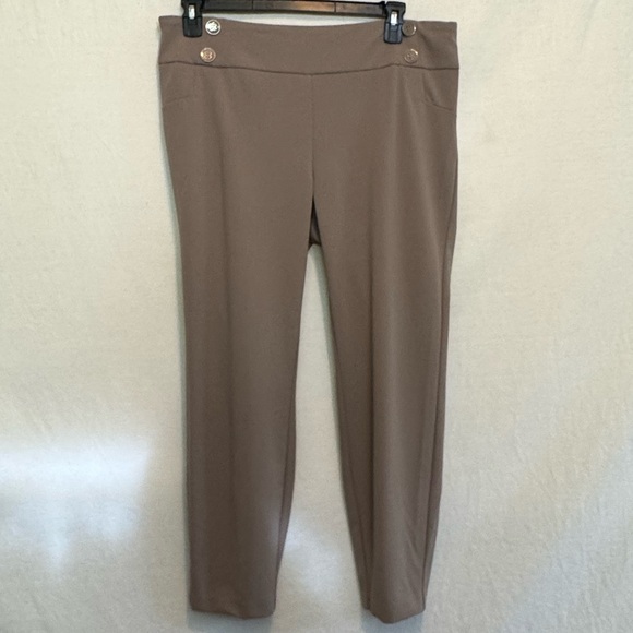 Soho Pants - B-208 SoHo Tan Elastic Waist Pull On Cropped Pants Size XL